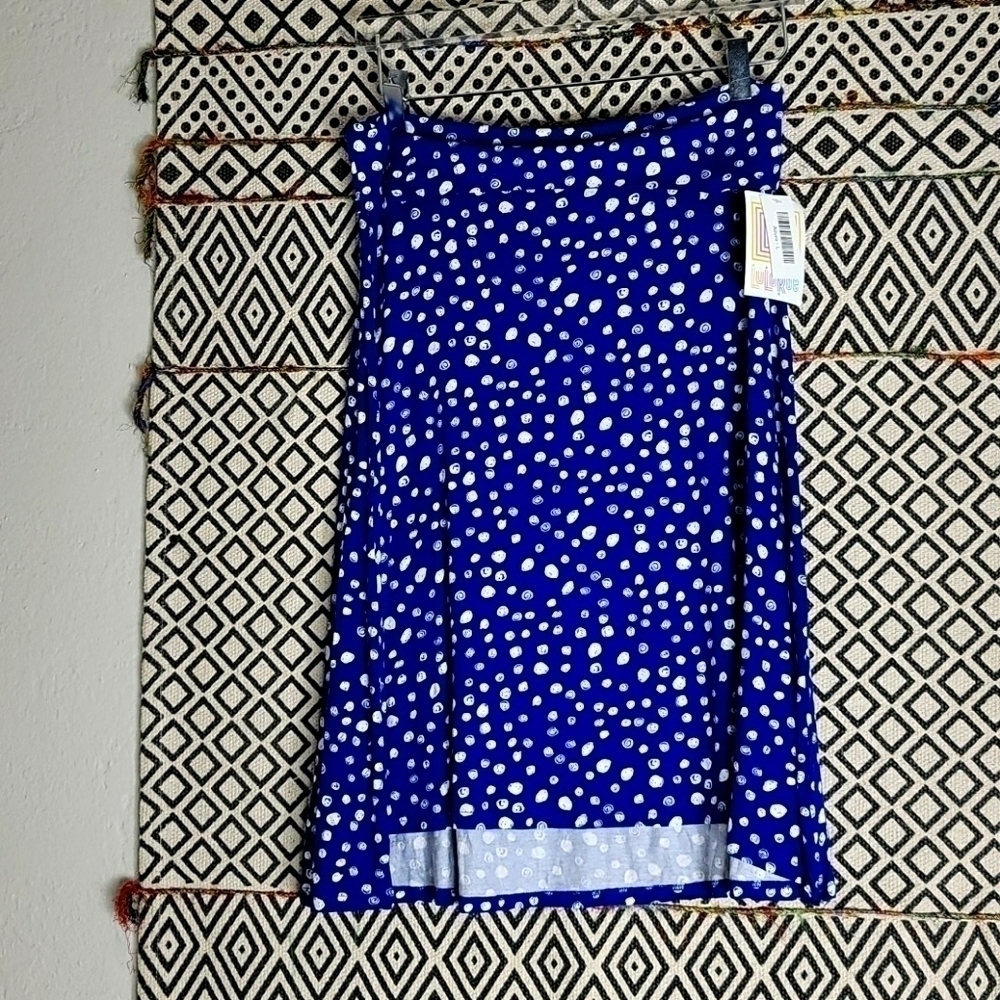 NWT LuLa Roe Blue and White Skirt